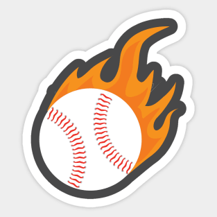 Softball On Fire Baseball Fans Softball Jargon Home Run Sticker